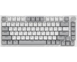 Ajazz AK820 – Mechanisch Toetsenbord 75% RGB – Bedraad USB-C Gaming Keyboard – Hot Swap – Compact QWERTY – 82 Keys – Wit/Grijs