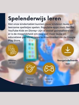 Aurixi® Kindertablet Deplay - Kinder Tablet Deplay - Kindertablet Deplay Pro - Blauw - 23cm x 13cm x 1cm — thumbnail 6