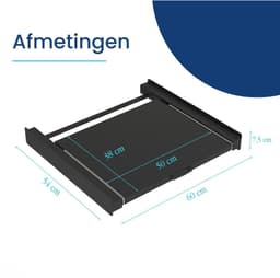 Florixa® Tussenstuk Wasmachine Droger - Stapelkit - Tussenstuk Wasmachine en Droger - Tussenstuk Wasmachine Droger Zwart - Tussenstuk Wasmachine Droger Aeg - Zwart - 54cm x 60cm x 8cm — thumbnail 6