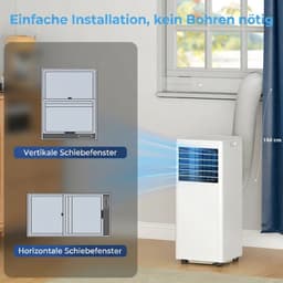 4-in-1 Mobiele Airco - Draagbare Airconditioner - 4-in-1 Koelen, Ontvochtiger, Ventilator & Slaapstand - 7000 BTU - voor 20-30 m² - met Afstandsbediening & Timer - 55 dB - Wit — thumbnail 6