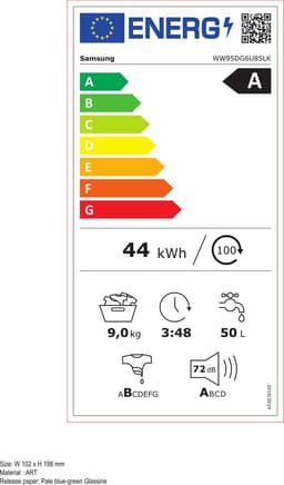 Samsung WW95DG6U85LKU3 - Wasmachine - EcoBubble - Energielabel A - Wit — thumbnail 2