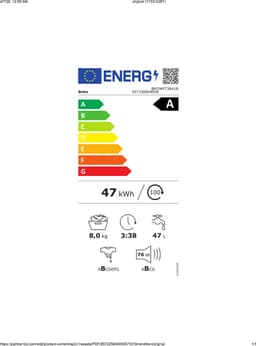 Beko b300 BM3WFT3841B-1 wasmachine Voorlader 8 kg Wit + 3 Jaar Gratis Extra Garantie — thumbnail 2