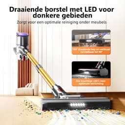 Authmic Steelstofzuiger Draadloos - 35.000Pa Zuigkracht - 6-in-1 Multifunctioneel Ontwerp - 6*2200mAh - 50 Min - GreenEye Technologie - Wandbeugel - Geschikt voor Huisdierharen, Tapijt en Harde Vloeren - Purpergoud — thumbnail 2