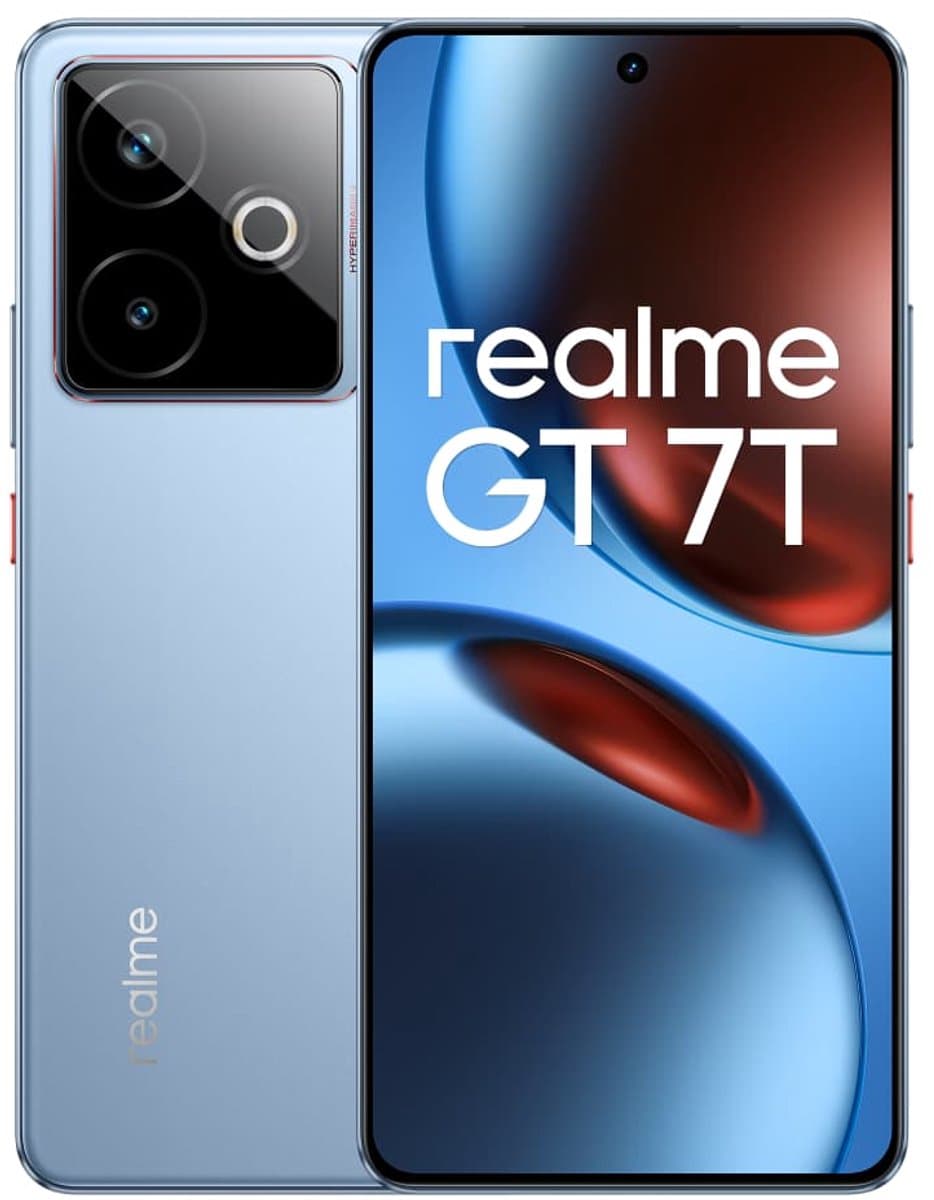 realme GT 7T - 5G Smartphone - 256GB Opslag - 12GB RAM - 7000mAh Titan Accu - 120W - IceSense Blue — afbeelding 1
