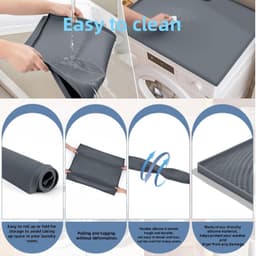 Wasmachine Droger Bovenmat - Apparaat Beschermhoes - Apparaten Beschermen - Waterdicht Siliconen Materiaal - 60x60cm - Zwart — thumbnail 7