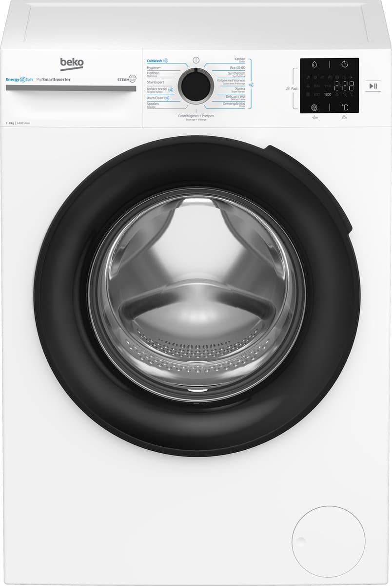 Beko b300 BM3WFT3841W wasmachine Voorlader 8 kg 1400 RPM Wit — afbeelding 1