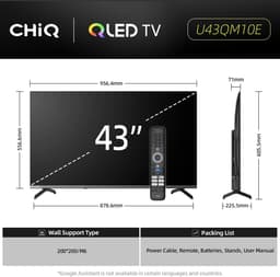 CHiQ U43QM10E – 43 inch 4K QLED Smart TV – Google TV – Dolby Vision & Dolby Audio – HDMI 2.1 – WiFi & Bluetooth — thumbnail 7