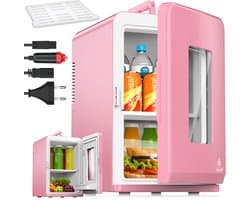 KESSER® Tafelmodel Koelkast 15 Liter AC DC 220-240V en 12V - Mini Koelkast Vrijstaand met Verwarmingsfunctie - Koelbox ideaal voor Auto en camperen -