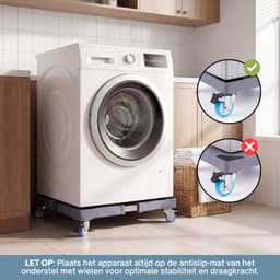 VanDijck Wasmachine Verhoger - Met Wielen - Verstelbaar 42-75 cm - Max 300 kg — thumbnail 9