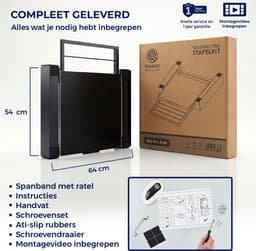 ProductXpert Stacko™ - Stapelkit - Tussenstuk - Uitschuifbare Plank met Handdoekhouder - Wasmachine en Droger - Zwart - Antislip — thumbnail 11