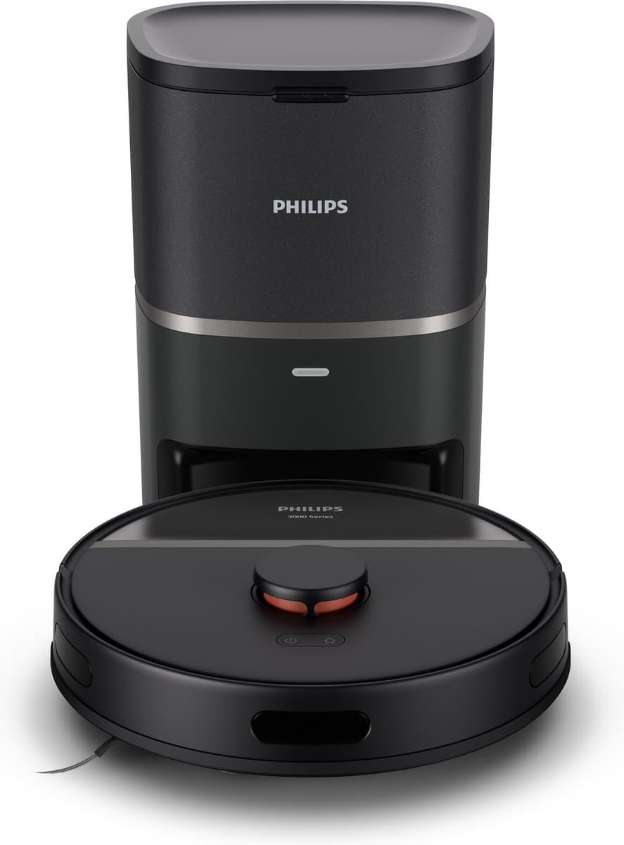 Philips HomeRun Aqua 3000 Series XU3100/01 - Robotstofzuiger met Dweilfunctie - Incl. Laadstation - Zwart / Metallic - App Connected — afbeelding 1