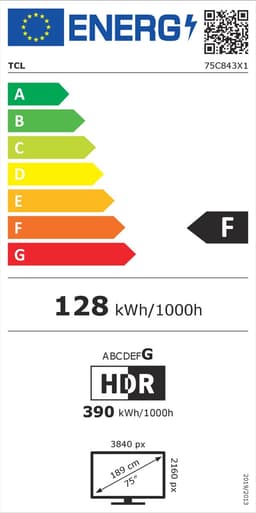 TCL 75C843 - 75 inch - 4K QD-MiniLED - 2023 — thumbnail 2
