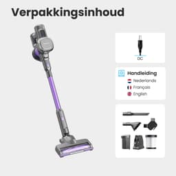 Auronic Steelstofzuiger Draadloos 220W - Draadloze Stofzuiger - HEPA Filter - Zelfstaand - Op Accu - Zonder Zak - Kruimeldief - Vacuum Cleaner - Grijs/Paars — thumbnail 8