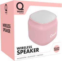 Qware - Draadloze Speaker - 5W - Draadloos- Bluetooth 5.1 - Muziek Box - Splash Proof - Knoppen - USB-C - 4h luisteren op 50% - Roze — thumbnail 5