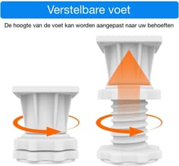 Wasmachine Verhoger - Meubelroller - Verhoger Wasmachine - Wasmachine Sokkel - Verstelbaar - Wieltjes — thumbnail 4