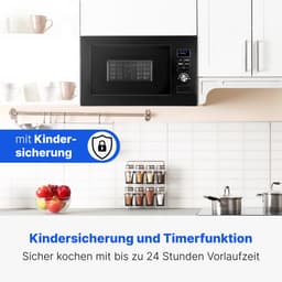 Bomann MWG 3001 H EB - 3in1 Inbouwmagnetron met grill, hete lucht, magnetron - 25liter- zwart — thumbnail 4