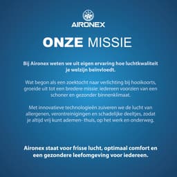 Aironex Luchtreiniger met Hepa Filter – Tegen Allergie & Hooikoorts - HEPA 13 + Ionisator – CADR 365 m³/u – 55 m² – Stil – Luchtkwaliteitsindicator - Air Purifier -Luchtreinigers — thumbnail 9