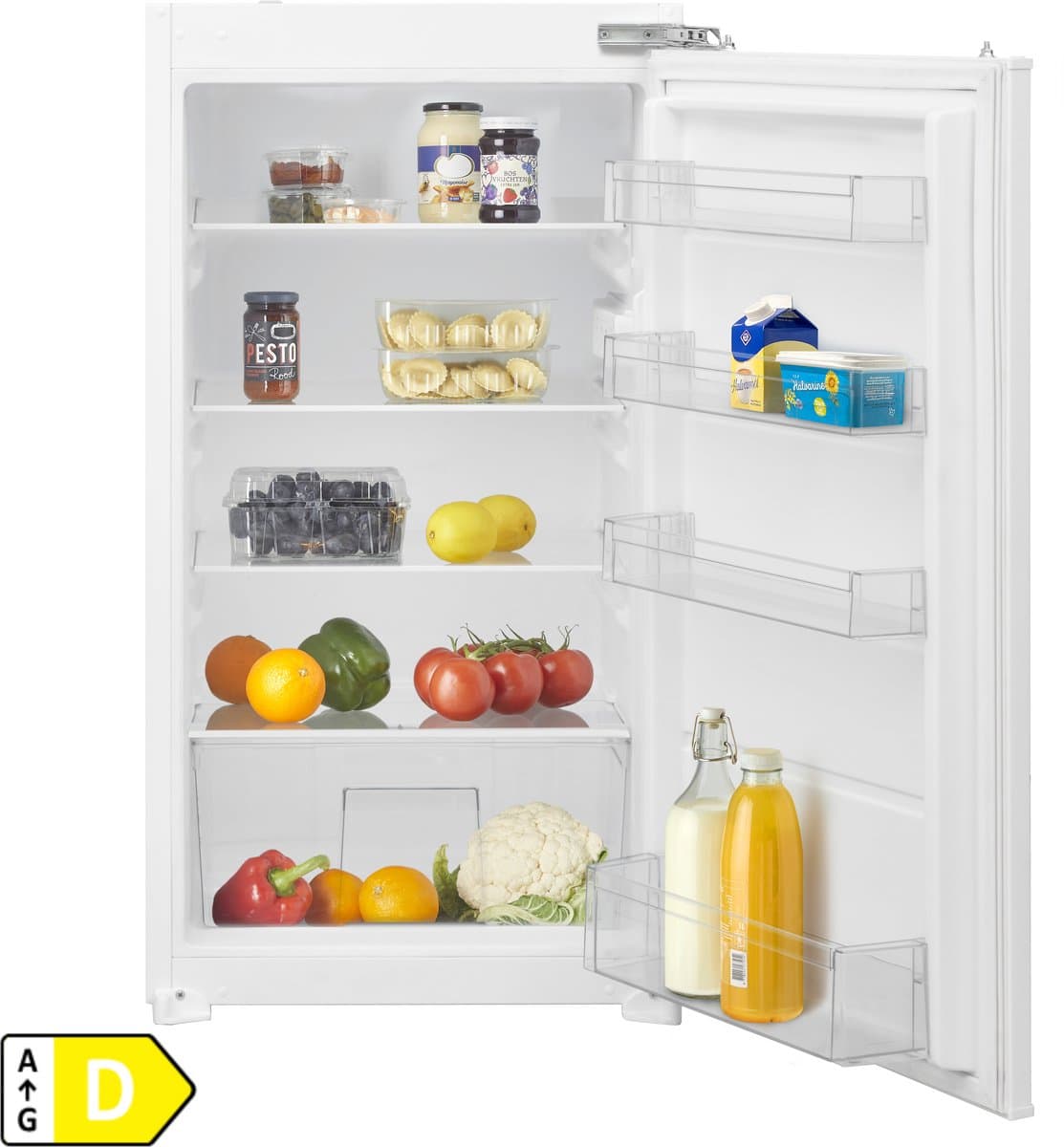Inventum IKK1022D 102 cm energiezuinige inbouw koelkast - Zeer stil - Koeler - Superkoelen - Deuralarm - 154 liter - Vershoudlade - Deur op deur - Wit — afbeelding 1