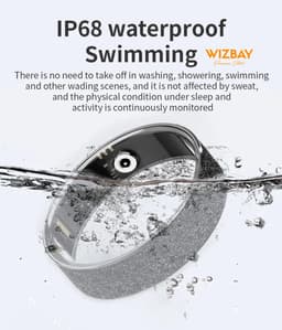 WizBay Premium Select® Zilveren FrostLook Smart Ring Dames Heren - Oplaad Case - Hypoallergeen - Hartslag & Slaap Monitor - IP68 Waterdicht - O2 Meting - Gesture Functie - Multiple Sport Modi - #10 — thumbnail 17
