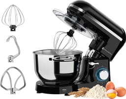 KitchenBrothers 2000W Keukenmachine - Keukenrobot - 6,2L - Mixer met Mengkom - Keukenmixer - BPA-vrij - Zwart — thumbnail 1
