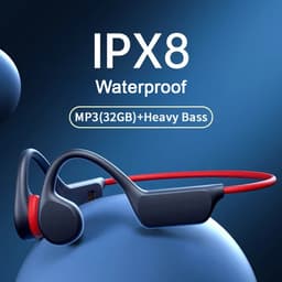 Bone Conduction Headphone - IPX8 Waterdicht - 32GB Geheugen - Open-Ear Draadloze Koptelefoon met Microfoon - Sport & Zwemmen - Gratis zwem oordoppen — thumbnail 8