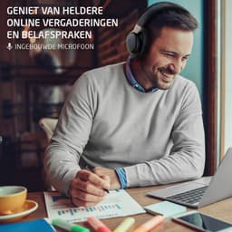 PowerLocus MoonFly Koptelefoon Over-Ear met Active Noise Cancelling, Draadloze Hoofdtelefoon, Voice Assistant Activation - Zwart Metaal — thumbnail 6