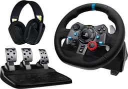Logitech G 991-000539 game controller Aluminium, Zwart USB Stuur + pedalen + headset PC, PlayStation 4, PlayStation 5, Playstation 3 — thumbnail 1