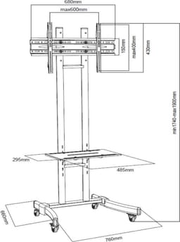 VCM Morgenthaler B-MS 190, Zwart, Zwart, 1 schappen, 485 mm, 295 mm, 1900 mm — thumbnail 5