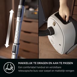 AEG AB61H6SW Allergy 6000 - Stofzuiger met zak - Parketborstel - Dierenhaar - Hepa filtratie - Mini turboborstel - Parketzuigmond - Vacuum cleaner - Alle vloetypen - Wit - 650 watt - Lang snoer 12m bereik - Compact design - 5 extra accessoires — thumbnail 20
