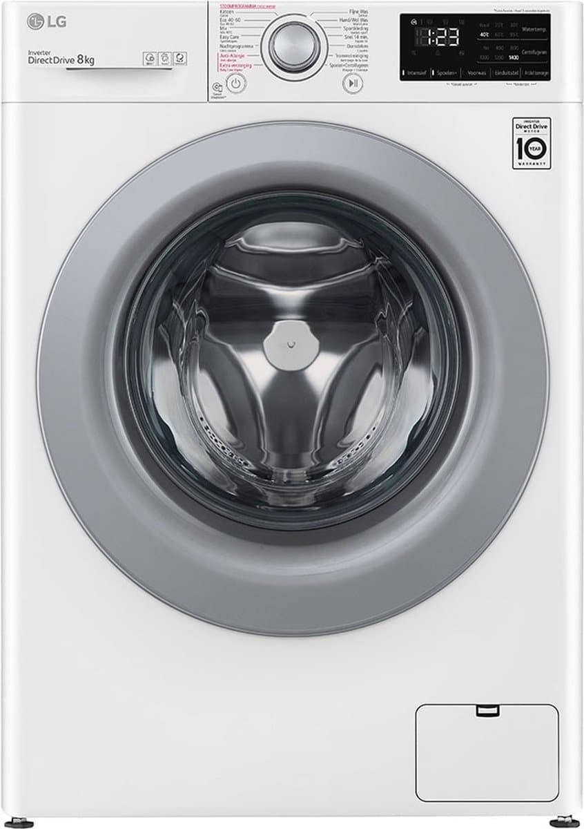 LG F4WV308S4B wasmachine Voorlader 8 kg 1360 RPM Wit — afbeelding 1