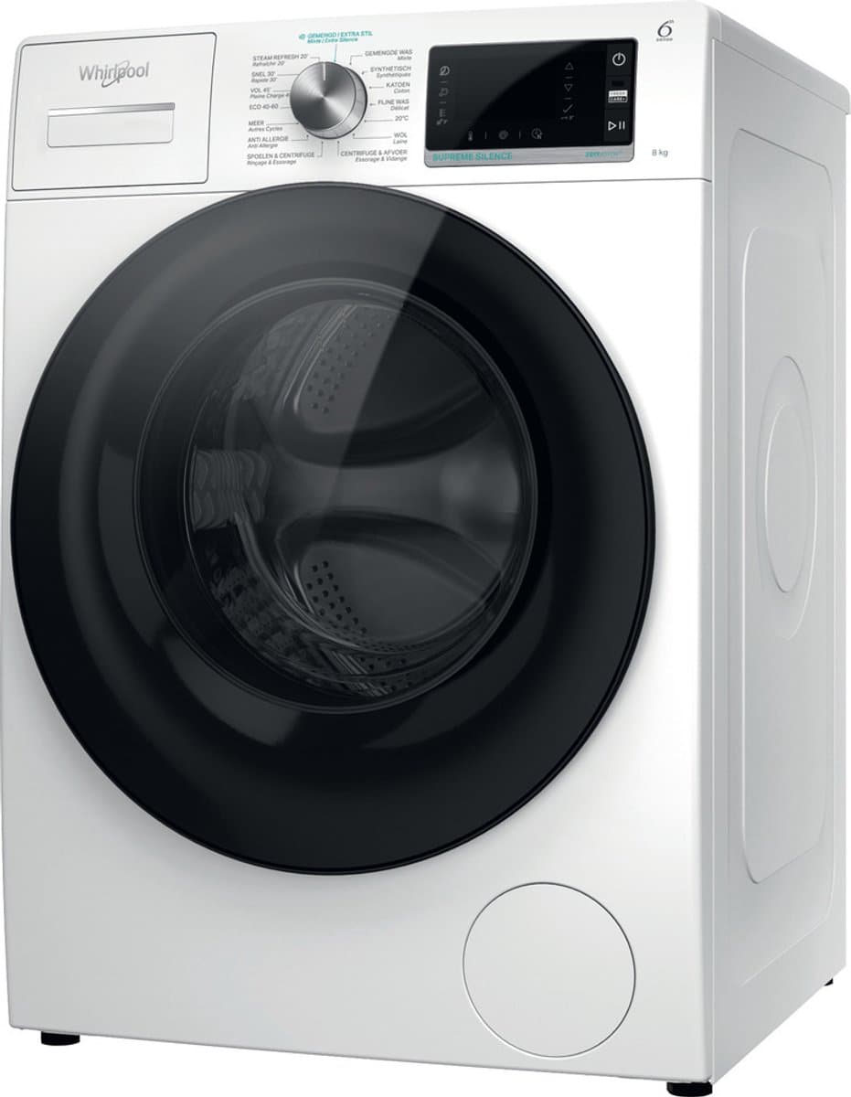 Whirlpool W6 W845WB BE wasmachine Voorbelading 8 kg 1400 RPM B Wit — afbeelding 1