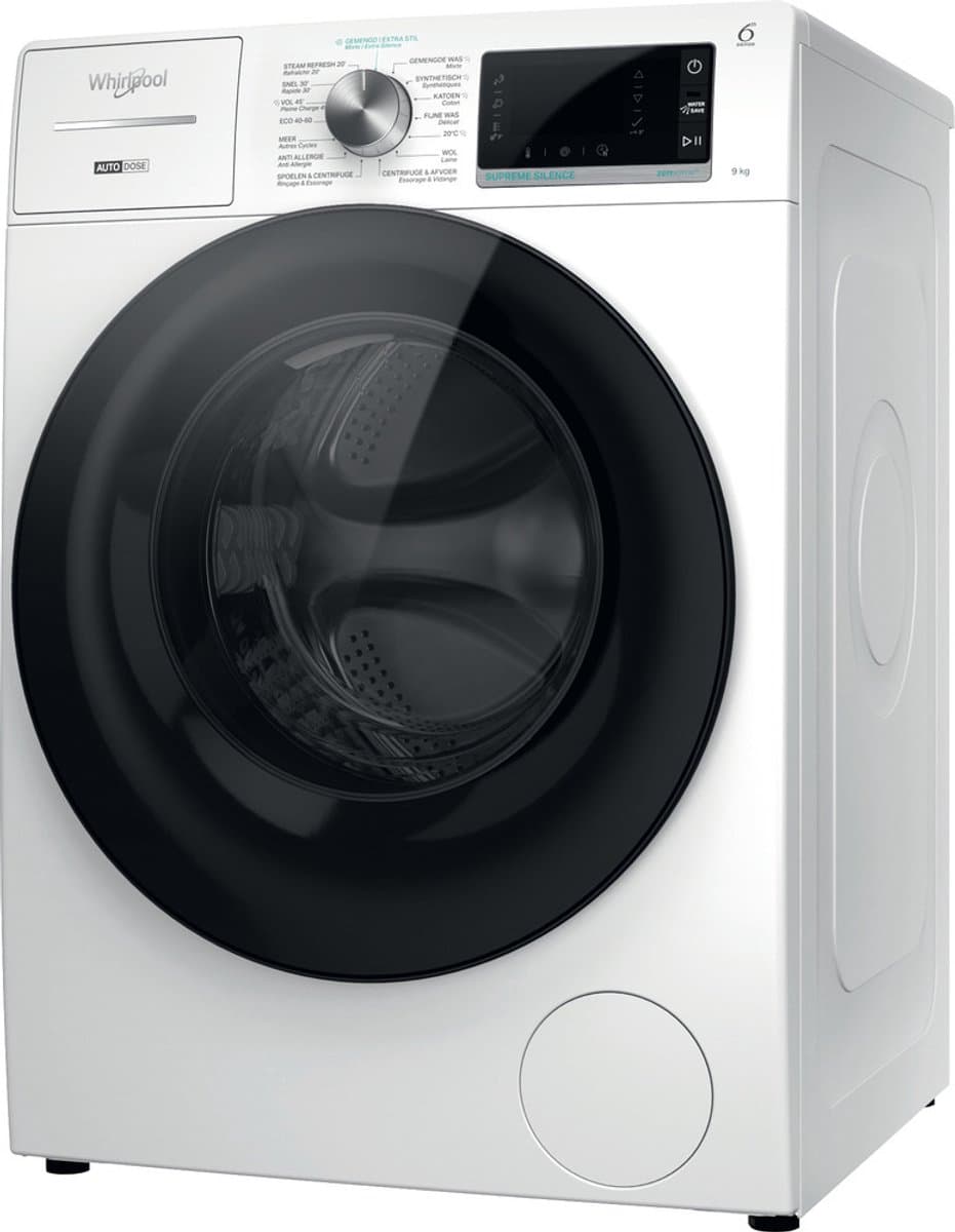 Whirlpool W8 W946WB BE wasmachine Voorlader 9 kg 1351 RPM Wit — afbeelding 1