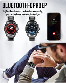Royal Empire Amoled PRO Smartwatch - Smartwatch Heren - Stappenteller - Bloeddrukmeter - Hartslagmeter - Slaapmonitor - Multisport - 46MM - Geschikt voor alle Smartphones - Kleur Zilver — thumbnail 9