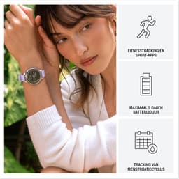 Garmin Lily 2 Active - Smartwatch - 35 mm - Lunar Goudkleurig met Bone Siliconen Bandje — thumbnail 12