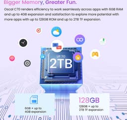 Smartphone Oscal C70 - 128GB - Zwart - Dual SIM — thumbnail 6