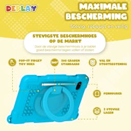 DEPLAY Kids Tablet PRO 4 - Kindertablet vanaf 2 jaar - Tablet Voor Kinderen - Tablet Kind - Met Pen, Beschermhoes en Screenprotector - Android 14 - 6000 mAh Batterij - 10 inch - Blauw — thumbnail 6