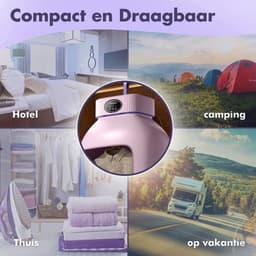 Elektrische Wasdroger - Smart Droogrek - Hangende Kleding Droger - Droger Voor Kledingkast - Warme Lucht Droger - 41 x 41 x 125cm - Klein Opbergen - Khaki — thumbnail 2