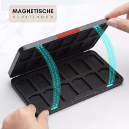 Xainy – Card case zwart geschikt voor Nintendo Switch of Switch 2 games | Switch-games opberghoes accessoires | Spellen game houder | Opberg travel box / opbergbox voor OLED / Lite consoles | Beschermhoes 24 game card slots — thumbnail 6