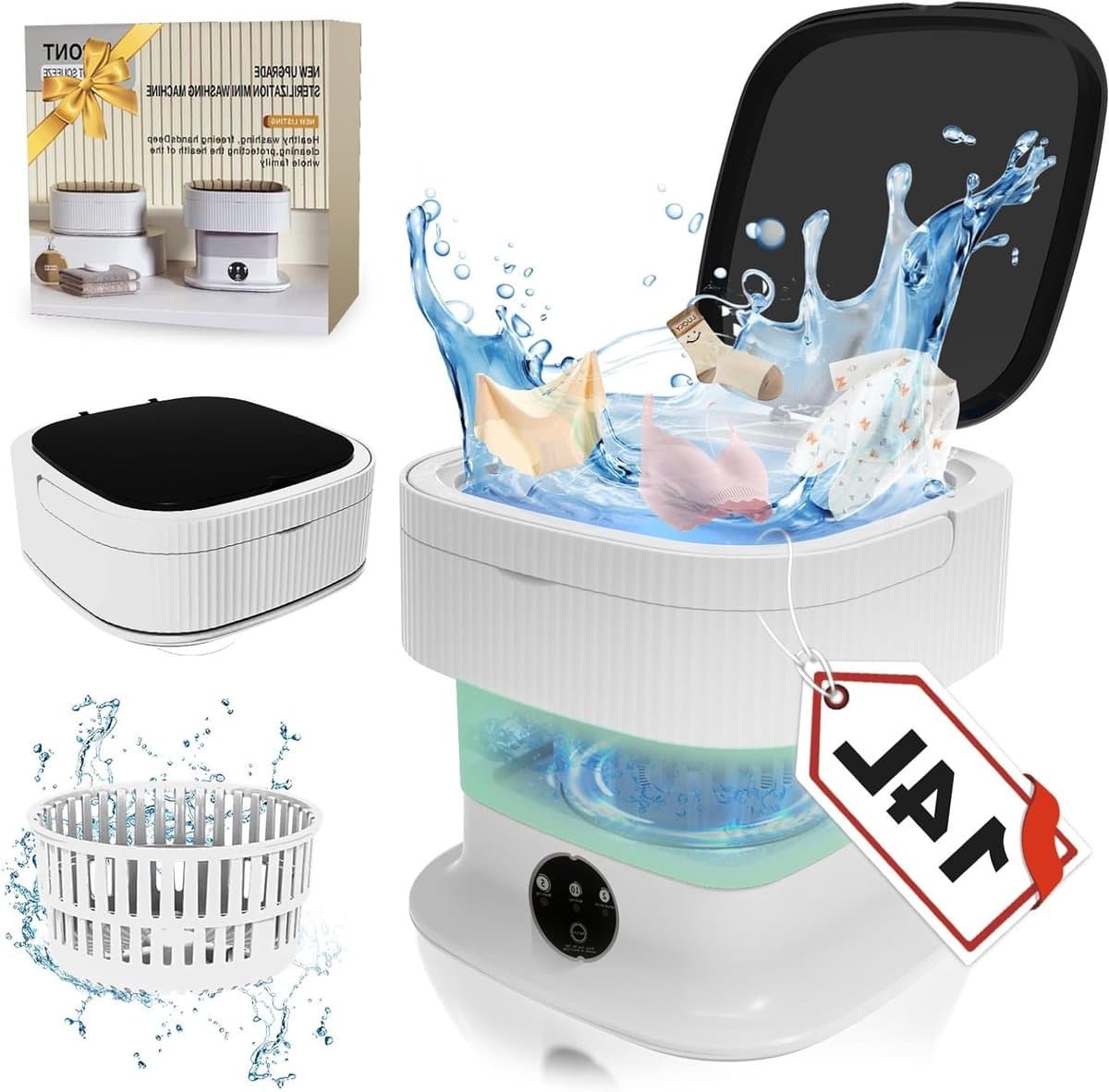 Mini Wasmachine met Centrifuge - Voor Kleine Wasgoed - Meerdere Programma's - — afbeelding 1