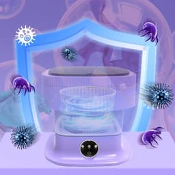 Mini Wasmachine met Centrifuge - Voor Kleine Wasgoed - Meerdere Programma's - Paars — thumbnail 7