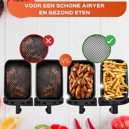 UNBOX Airfryer Accessoires - Geschikt voor Dual Airfryers - Ninja Foodi AF300 AF400 AF451 - Dubbele Airfryer - Inclusief Airfryer Siliconen Bakje & E-Book — thumbnail 8