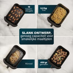 Princess 182257 SlimFry Airfryer - 8 L capaciteit - Doorzichtig kijkvenster - Digitaal touchscreen - 8 voorgeprogrammeerde instellingen - Compact design - 2000 W — thumbnail 8