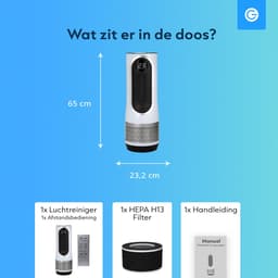 Luchtreiniger Hot & Cold 3-1 met Vervangbaar HEPA 13 Filter met App & Afstandsbediening - Air Purifier - Air Cleaner - Koolstoffilter - 80 m3 - 1500 W- Wit - Tegen Hooikoorts, Huisstofmijt, Allergie - Silvergear — thumbnail 6