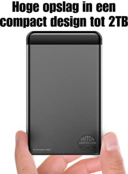 Dutch Wanted Draagbare HHD Externe Harde Schijf - 2TB Opslag - Snelle writing speed - Plug and play - Portable storage - Opslag extern pc of laptop - USB 3.2 - Snelle Harde schijf expansion — thumbnail 4
