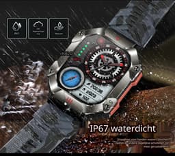 DrPhone ChronoWatchX2 – Robuuste Smartwatch | 2.0" HD | Bluetooth Bellen | Hoogtemeter | IP67 | 100+ Sportmodi - Zwart — thumbnail 10