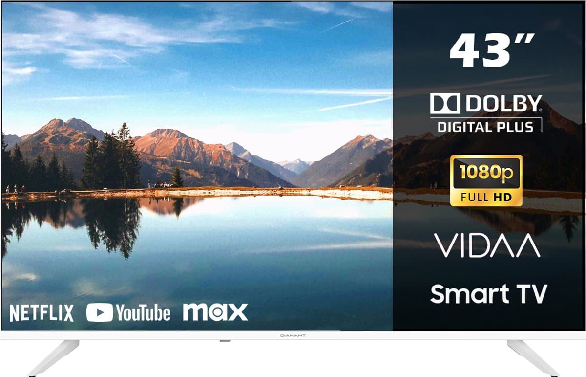 Horizon Smart TV 43 inch - LED Televisie - Diamant Serie Full HD - WiFi - Netflix - Frameless Slim Design - Wit — afbeelding 1