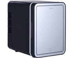 Jambo® Skincare Fridge - Mini Koelkast - Make-up Koelkast met Spiegel - Beauty Fridge met Spiegel en 3 Standen Ledverlichting - Zwart - Cosmetica - 4 Liter