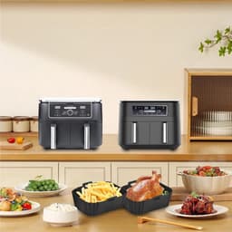 Dutchers® 18 delige Airfryer Accesoires Set - Dubbele Heteluchtfriteuse - Geschikt voor Dual Airfryers van Princess, Inventum, Ninja Foodi AF300 AF400 AF451 - Inclusief Airfryer Siliconen Bakje — thumbnail 4