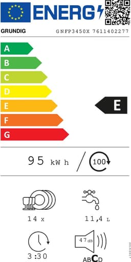 Grundig GNFP3440X - vrijstaande vaatwasser - 14 couverts - E Label — thumbnail 2