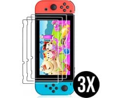 Podec - 3x Screenprotector geschikt voor Nintendo Switch - Tempered Glass Screen Cover